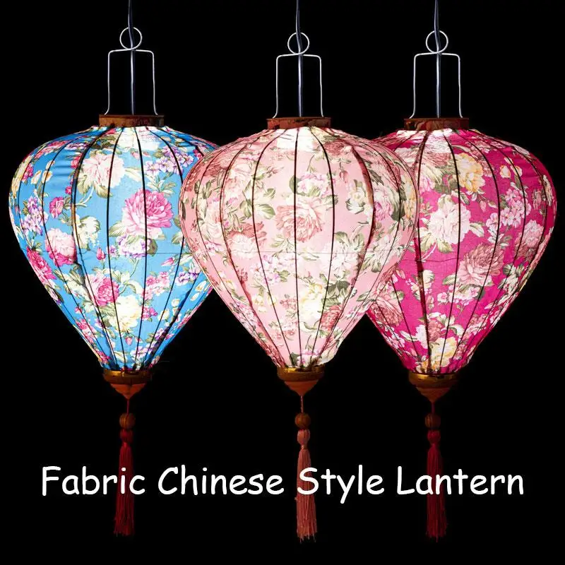 12/14 inch Classic Palace Lantern Vietnam Mid-autumn Silk Cloth Lantern New Year Chinese Spring Festival Party Hanging Decor