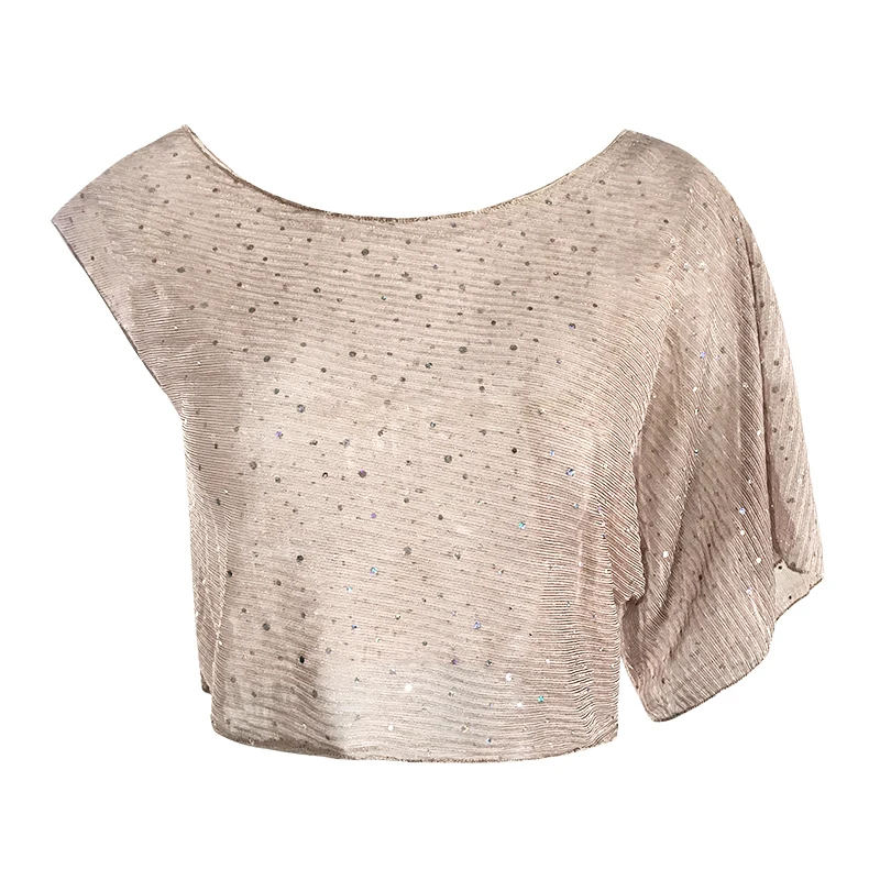 customized belly dance costume women's sequin practice outfit beginner's sexy top short sleeved Chinese modern classical