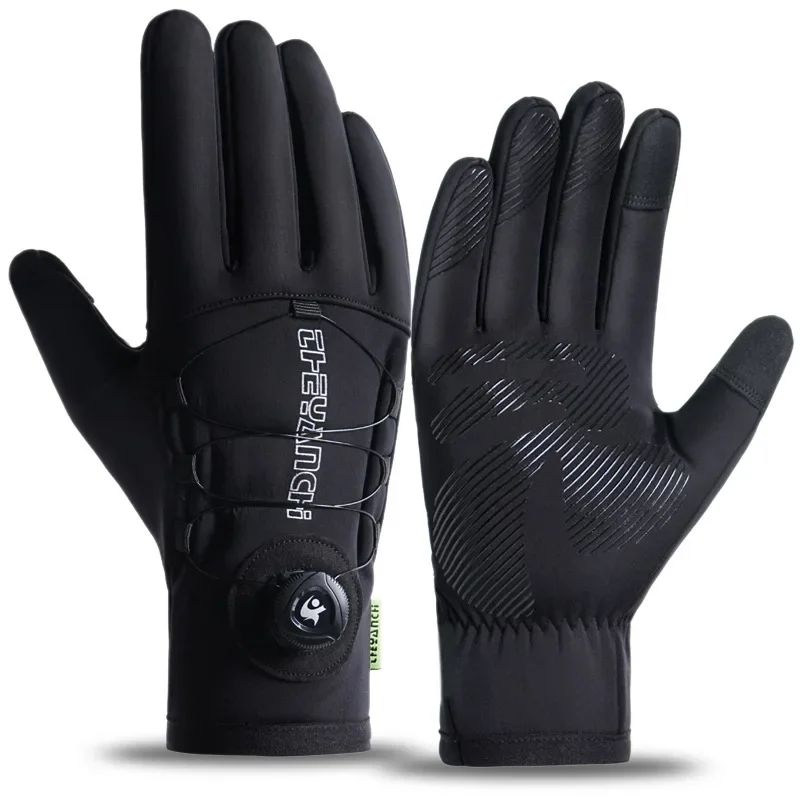 

Black Winter Warm Gloves for Men - Touch Screen Non-Slip Outdoor Sports Motorcycle Cycling