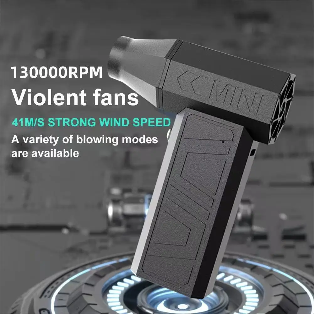 Turbo Jet Fan Electric Air Duster Portable 130000RPM Cleaning Blower Tool Car Blowing Snow 4 Gears Adjustable Type-C Charging