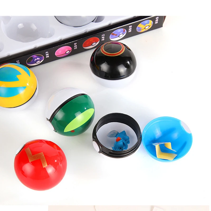 الأصلي البوكيمون 12 قطعة/مجموعة البسيطة Pok é الكرة جيب الوحش بيكاتشو عمل Pokeball الذهاب نموذج أنيمي دمية لعبة هدايا الأطفال #6