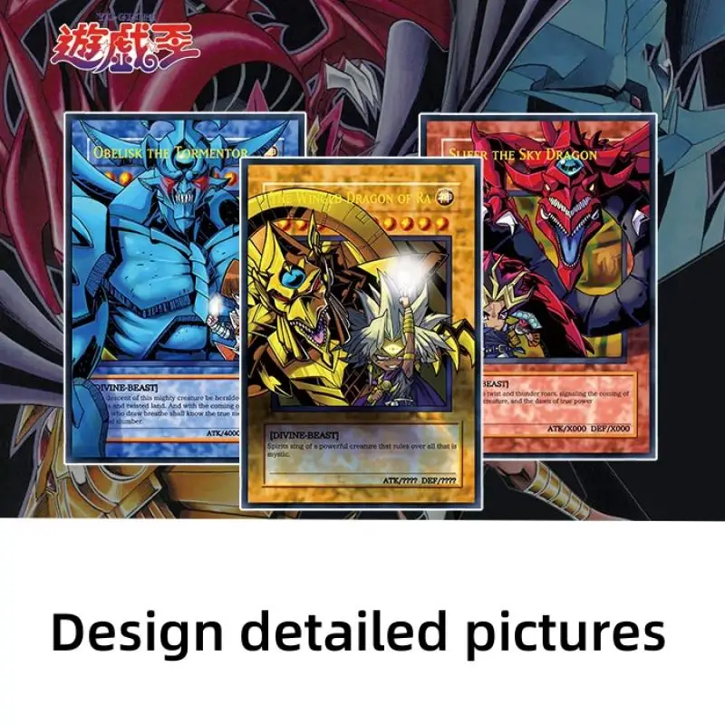 3 Sheets Flash Card Egyptian God Yugi Muto Seto Kaiba Yu-Gi-Oh! Diy Hot Stamping Series Action Toy Figures Anime Game Collection