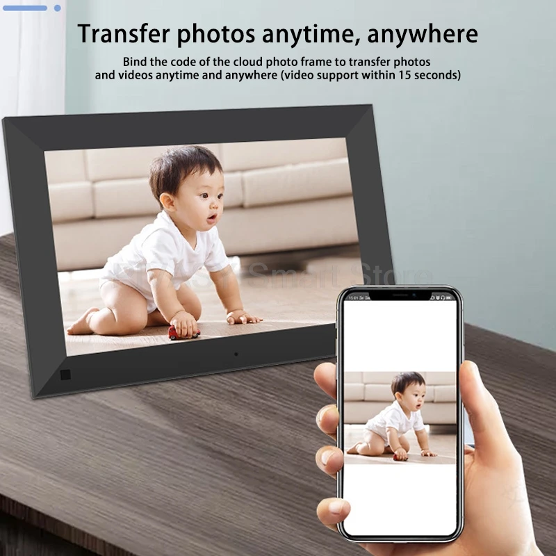 새로운 디지털 포토 프레임 Frameo 클라우드 포토 프레임 스마트 터치 10.1인치 WiFi 포토 프레임 800x1280 해상도 안드로이드 8.1 시스템