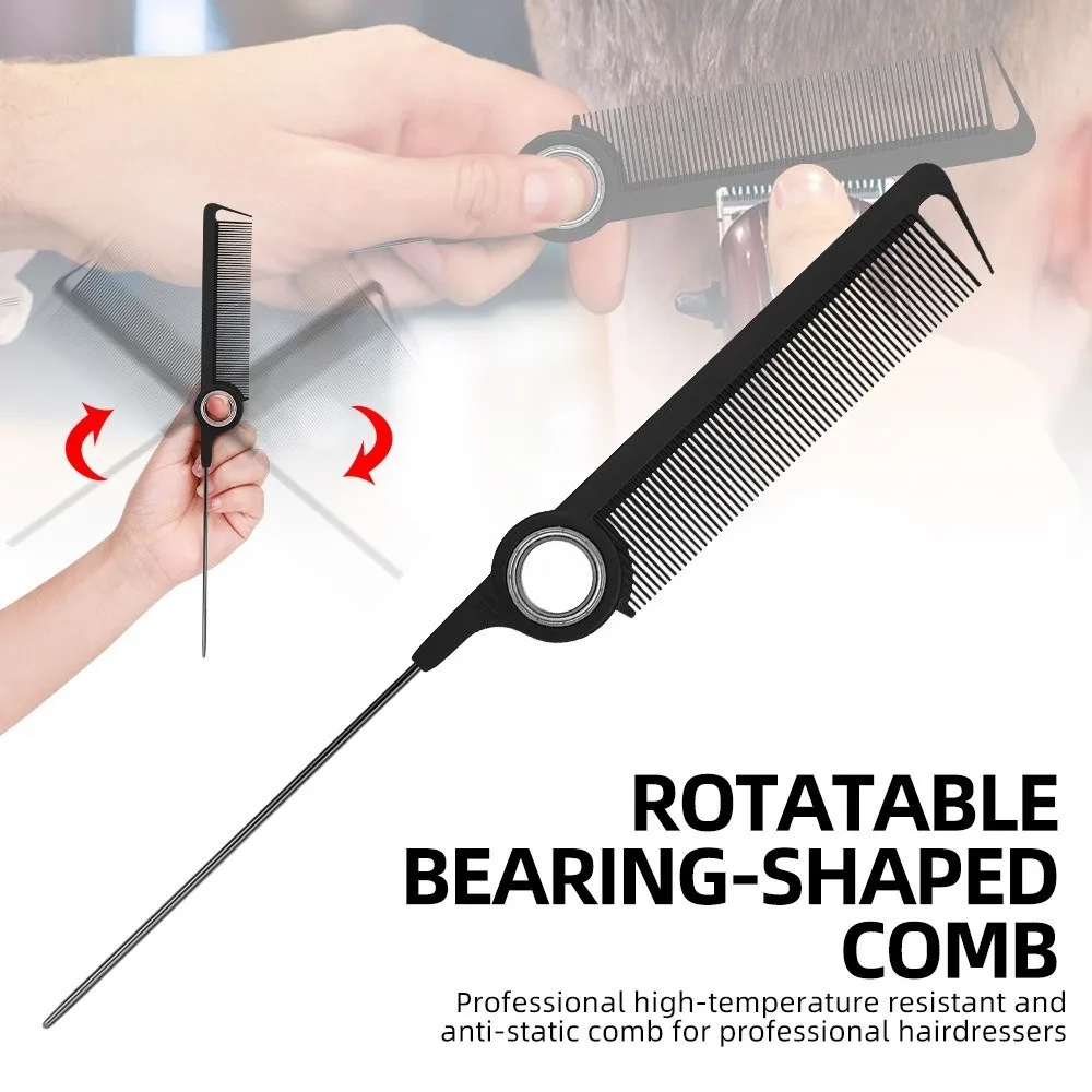 Professional Rotating Styling Comb High Temperature Resistant Multi-Function Anti-Static Styling Comb Portable with Bearing