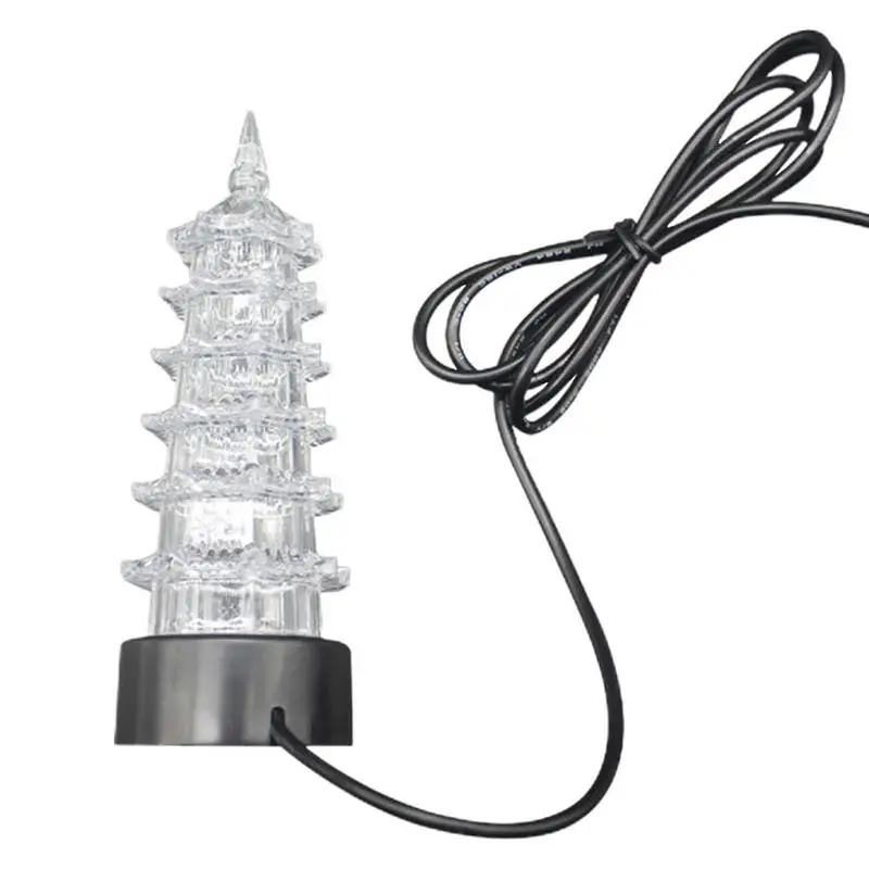 LED Aquarium Light Pagoda Shape Aquarium Light Aquarium Decorations Glow In The Dark Reusable Colorful Underwater Lamp For Pond