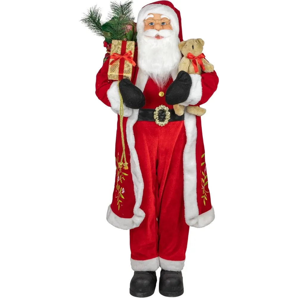 

48" Santa Claus with Bear and Gift Sack Standing Christmas Figure