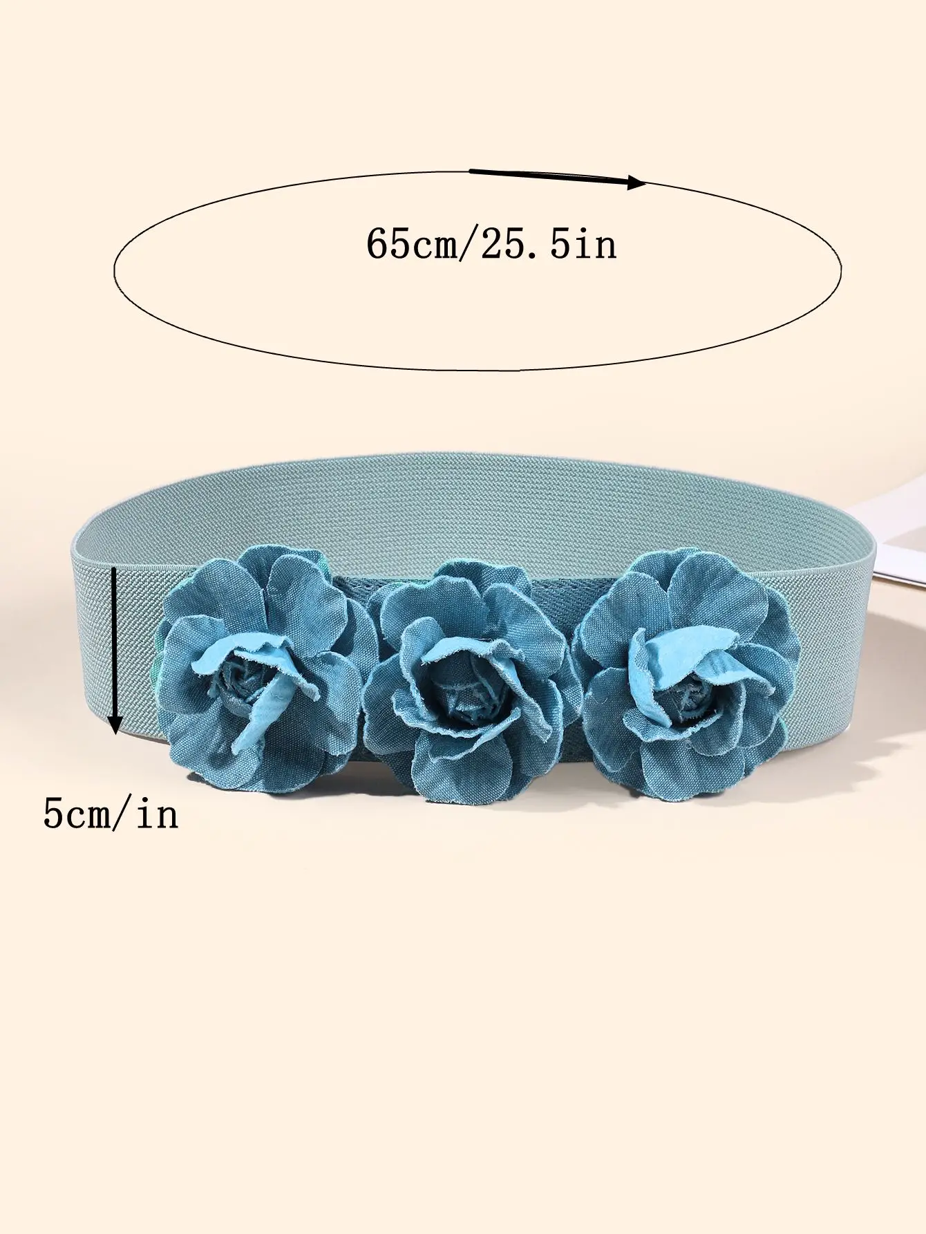 2025 damski szeroki elastyczny pasek w stylu europejskim i amerykańskim z dużym ozdobnym paskiem w kształcie róży
