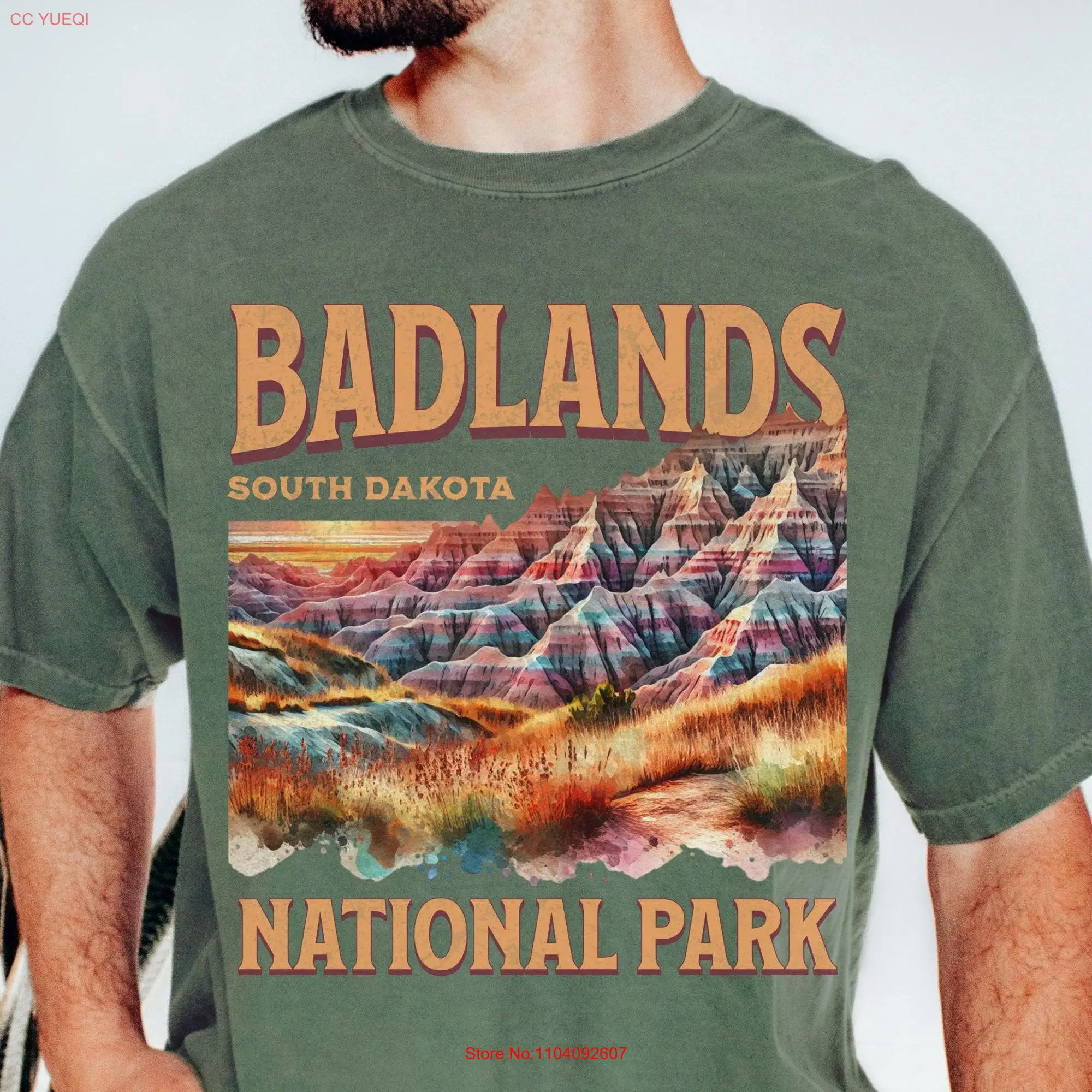 Vintage Badlands National Park T Shirt South Dakota Art Granola Girl Comfort Colors long or short sleeves