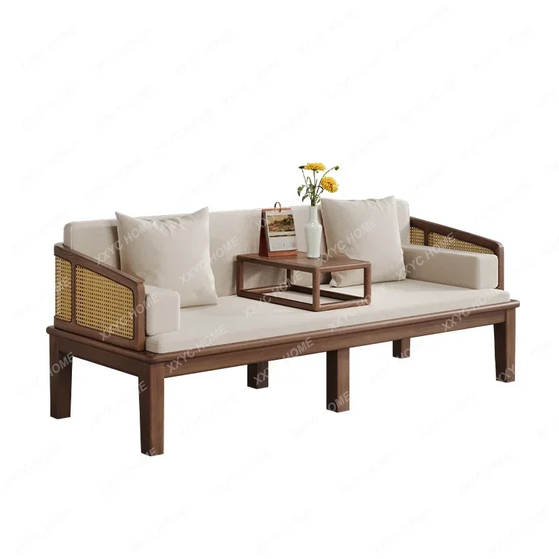 Y1 New Chinese Arhat bed 3 meters solid wood rattan sofa bed concubine collapse dual-purpose sliding bed collapse