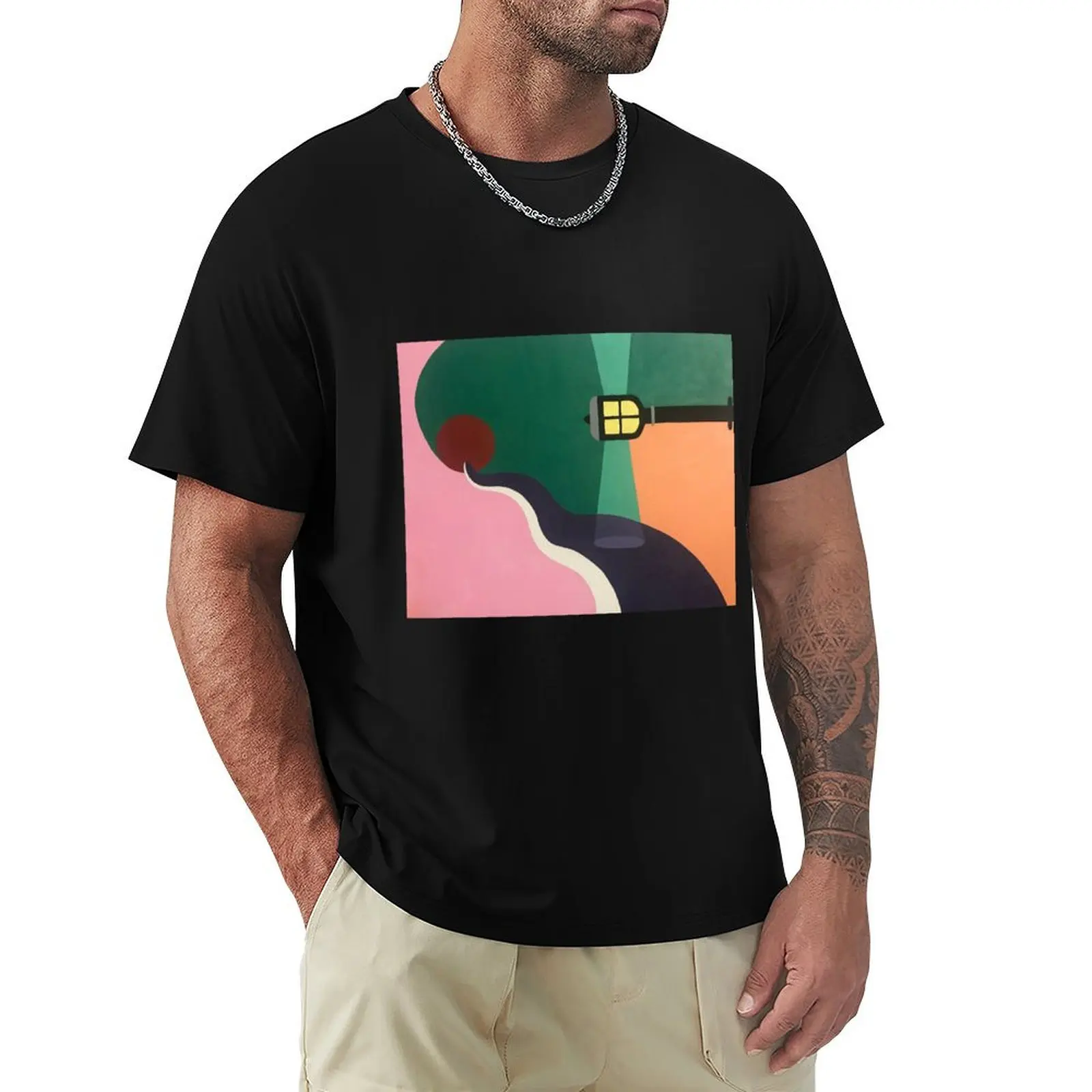 

Nighttime Stroll Color Block Paintng T-Shirt baggy shirts vintage t shirts oversizeds cute clothes black t shirts for men