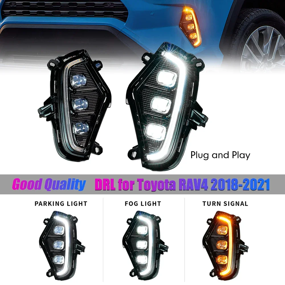 

Pair of Car LED Fog Lamp For Toyota RAV4 2018-2021 Front Fog Light Bulb Car Running Light Auto LED Light