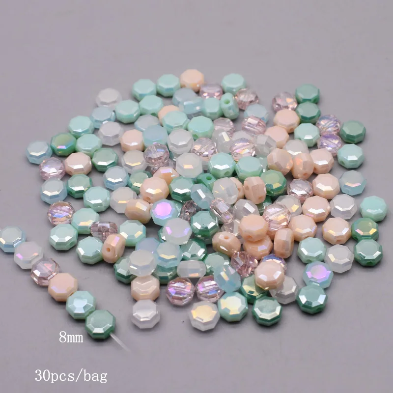 Multiple Styles Shapes Octagon Circular disc Barrel Strawberry Faceted Crystal Glass Beads for Jewelry Making DIY Necklace