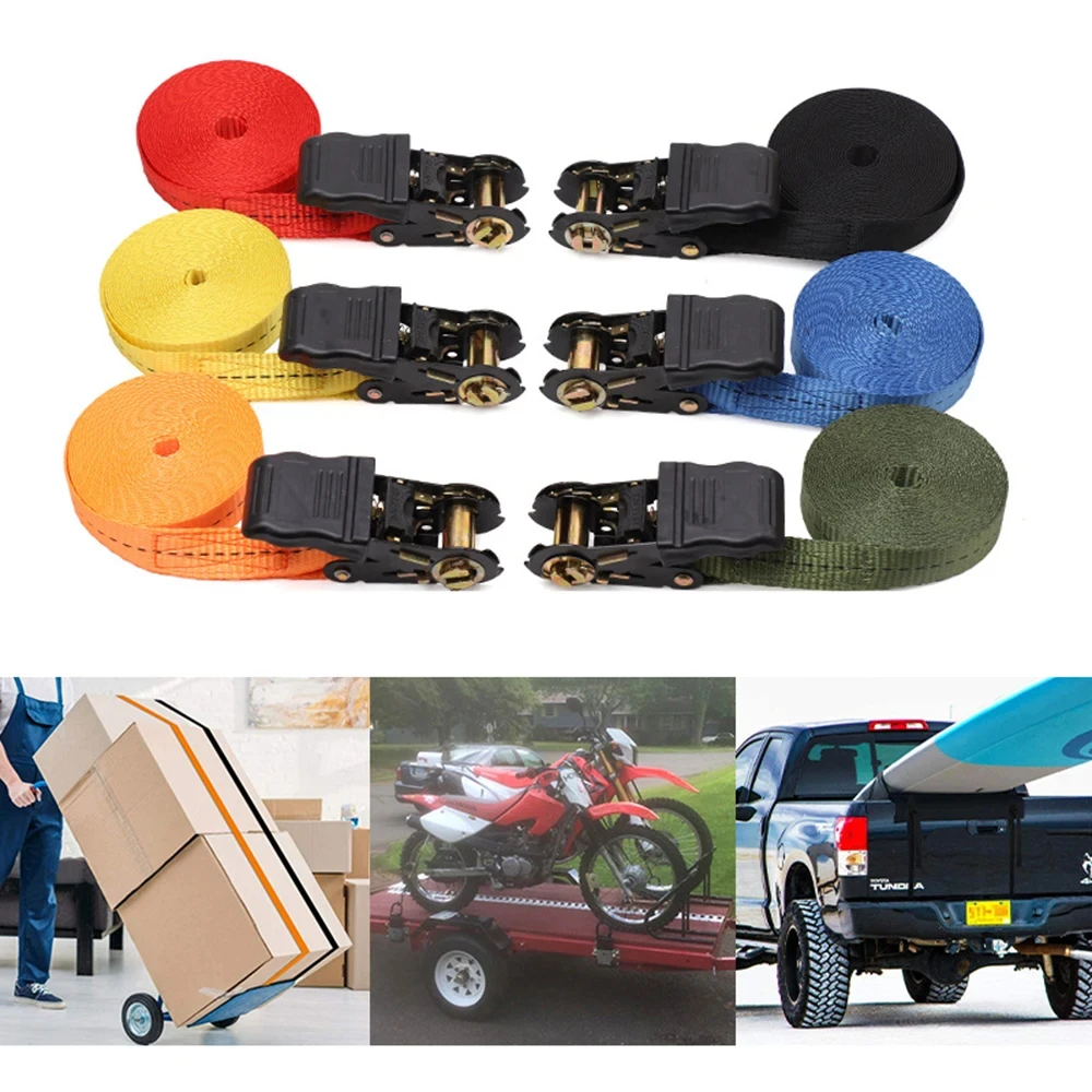 3mx2.5cm Ratchet Binding Strap Motorcycle luggage strap Goods binding rope Fasten Belt Luggage transport straps Ratchet rope