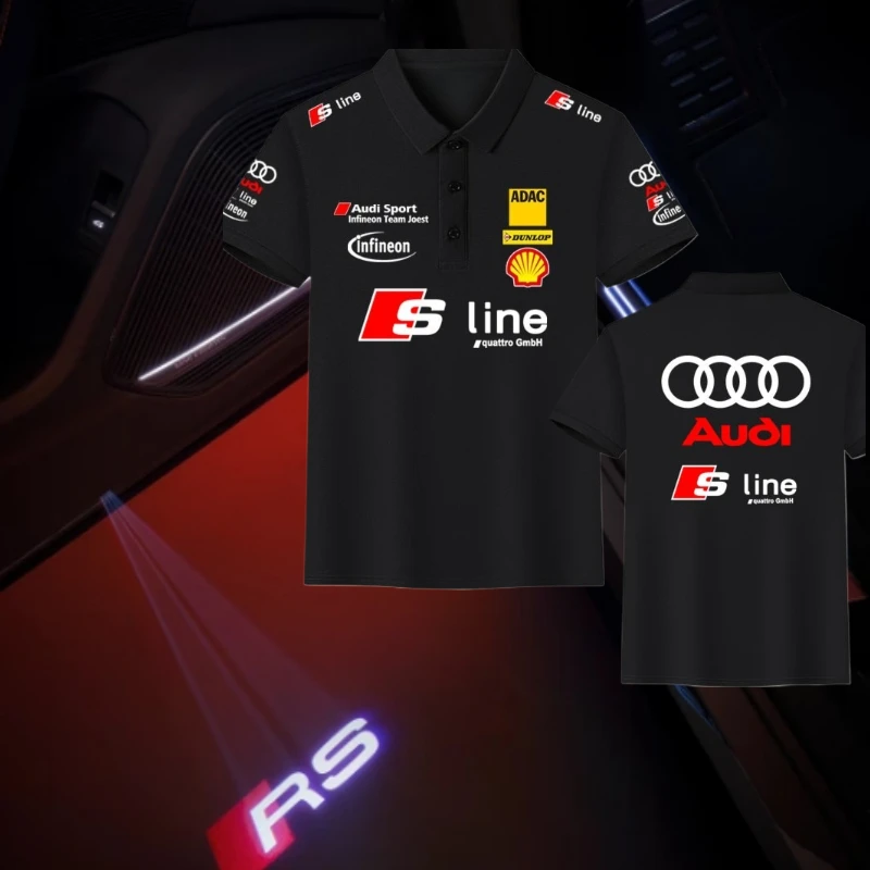 Audi Jost Team hat das gleiche POLO-Shirt, Rennkleidung, T-Shirt aus reiner Baumwolle und das gleiche bedruckte Oberteil für Männer und Frauen.