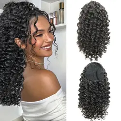 Ponytail Extension Drawstring Ponytail for Black Women 12/14/18/22 Inch Synthetic Long Afro Curly Fluffy Ponytail for Daily Use