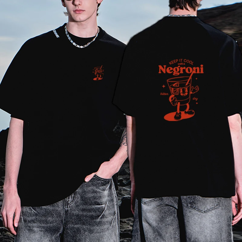 

Negroni Harajuku Cartoon Meme Graphic printed short sleeve T-shirts Men Women Oversized Cotton T Shirt Streetwear Cotton Tops