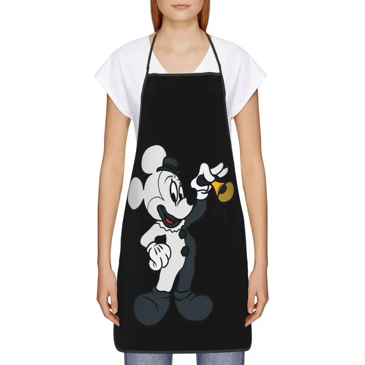 Terrifier Mouse Mickey Halloween Apron Unisex Funny Kitchen Bib Polyester Gardening Pinafore