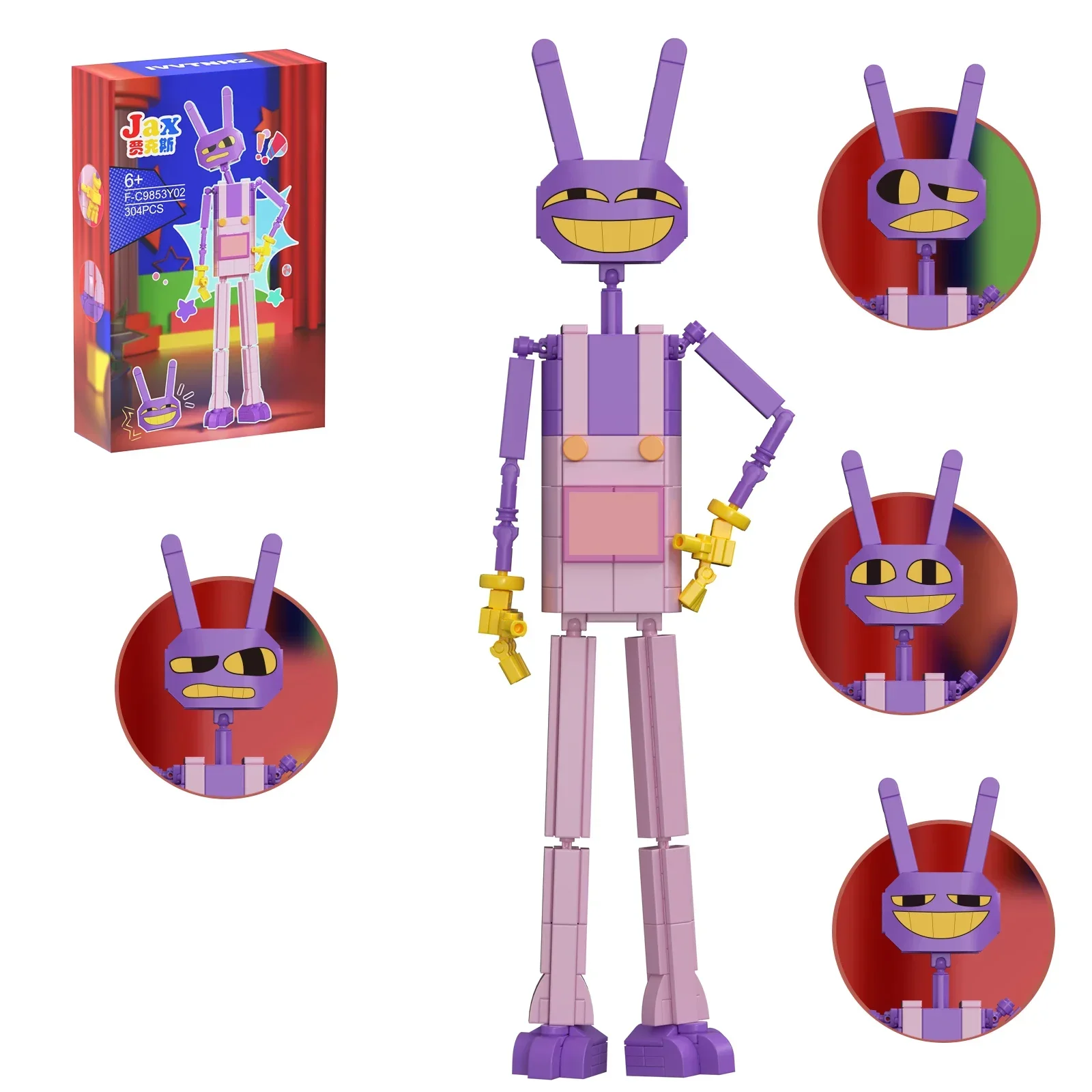 

304pcs Amazing Digital Circu Jax Building Block Cute Cartoon Rabbit Character Model Bricks Moc Toys Kid Birthday Christmas Gift