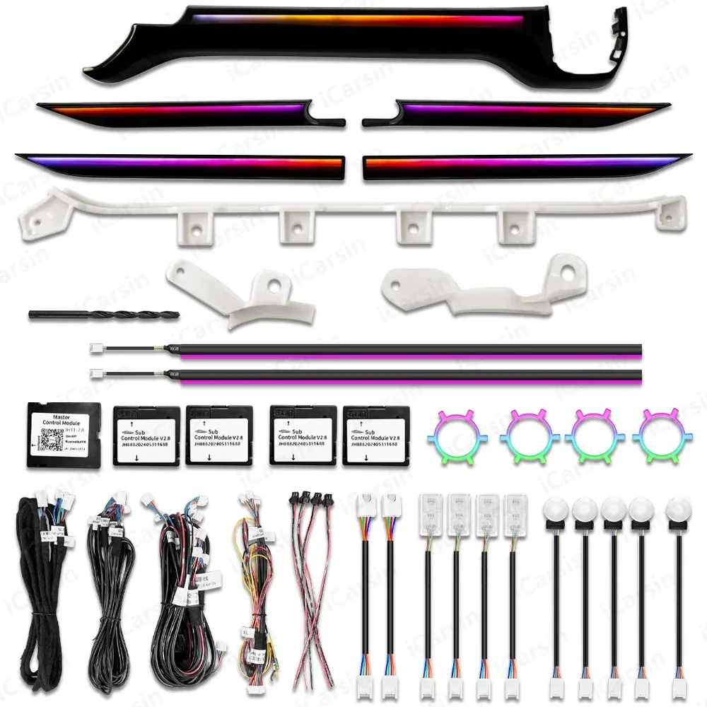 

RHD/LHD Upgrade 256 Color Led Car Interior Ambient Lighting for Ford Ranger Raptor 2023-2025 Atmosphere Trim Accessories