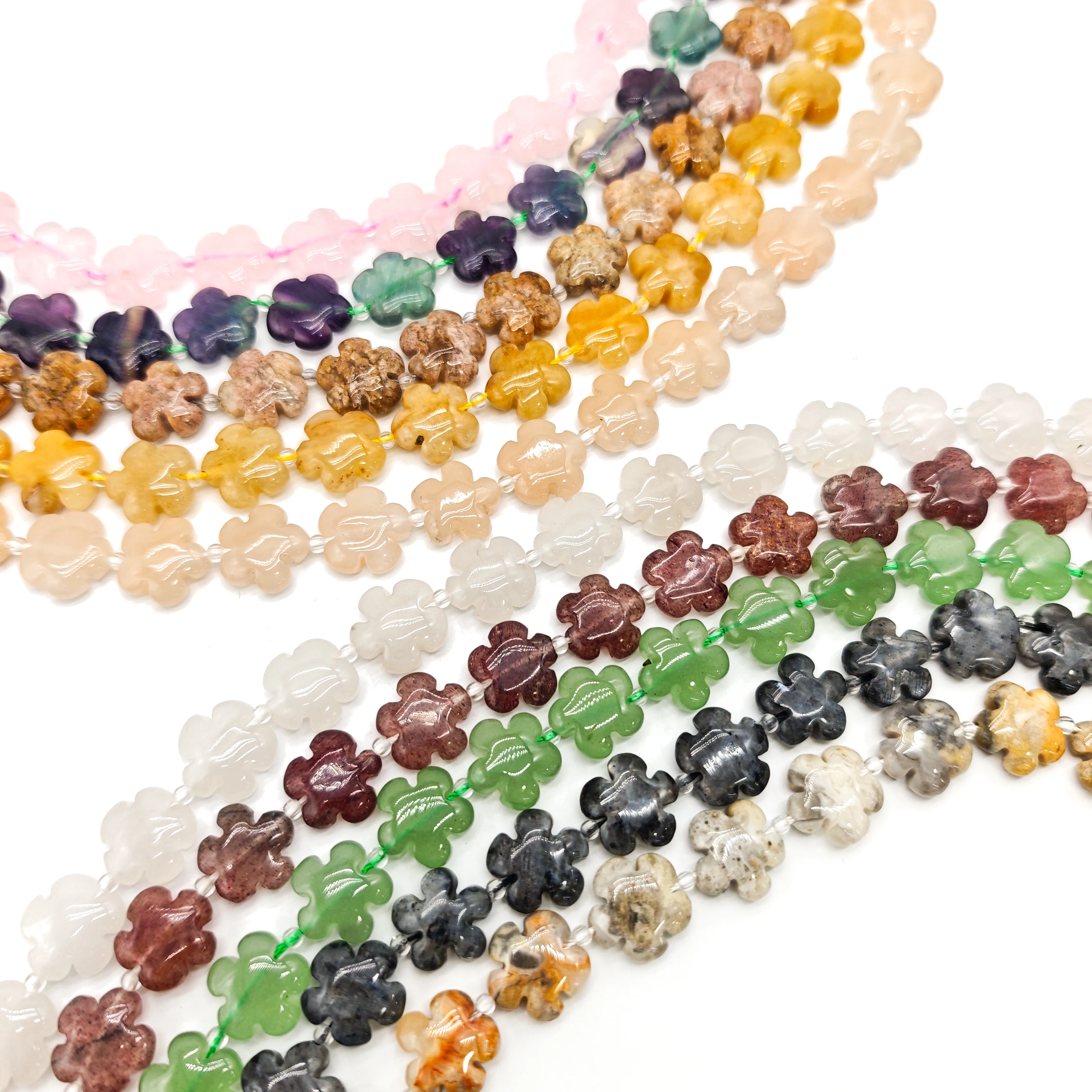 Handmade DIY Jewelry Accessories: High-Quality Natural Stones, 15mm Round Crystal, Jade and Agate Bracelet & Necklace