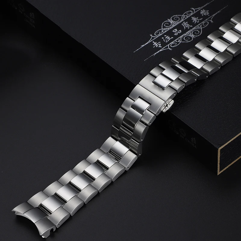 Correa de reloj de Metal sólido con extremo curvado T127, 21mm para 1853 Tissot 40mm T127.410 T127.407, correa de reloj de acero inoxidable, pulsera para hombre