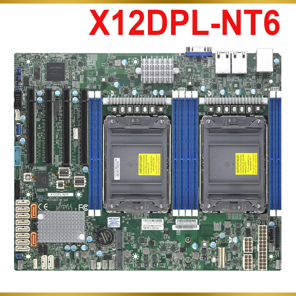 

Двухсторонняя Материнская плата сервера IPFS C621A DDR4-3200MHz 256GB LGA-4189 ATX для Supermicro X12DPL-NT6