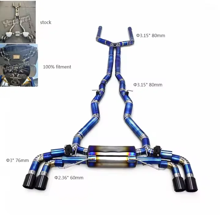 Yooking Various Styles Racing Car Exhaust System For BMW M5 F90 4.4T 2018-2023 Titanium Catback Exhaust Pipe Valve Muffler