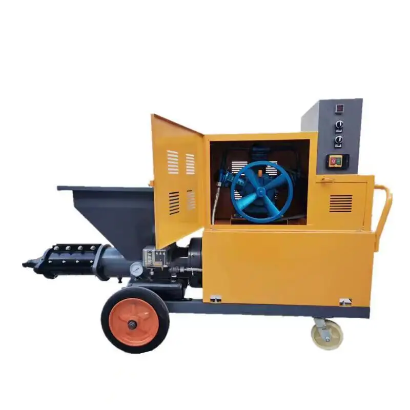 Lightweight Mortar Spraying Machine Shotcrete Gun Grout Pump with Mixer for Interior Wall Floor Ceiling Roofs and Surfaces