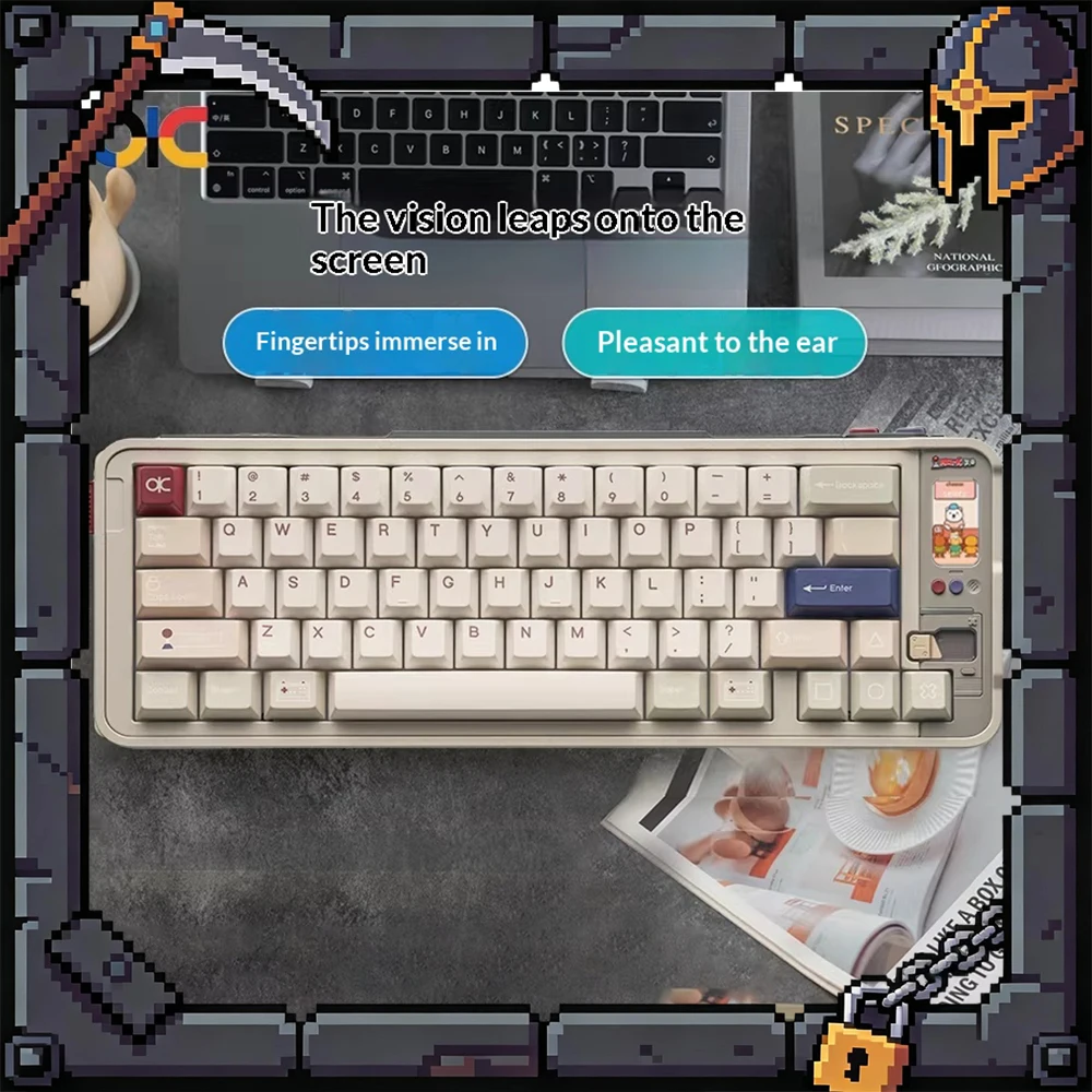 TickType QK65MK3 Gaming Keyboard Gasket Structure Multifunctional Interactive Color Screen Wireless Keyboard Adapting Bluetooth
