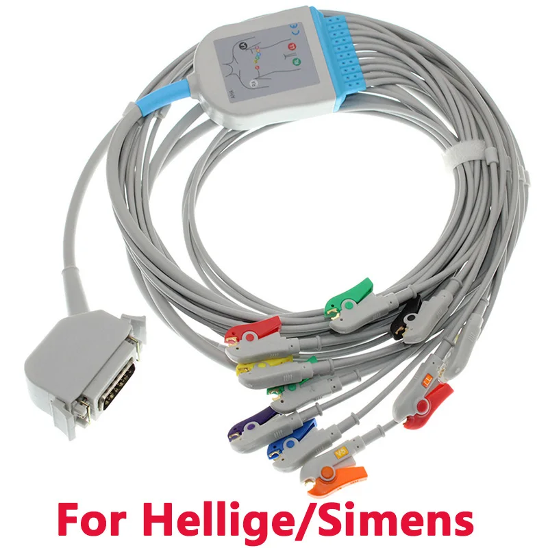 

Compatible With Hellige Simens Bosch Cambridge Custo-med DEGO Von Berg (hormann) EKG Patient Monitor 10 Lead Wire ECG EKG Cable