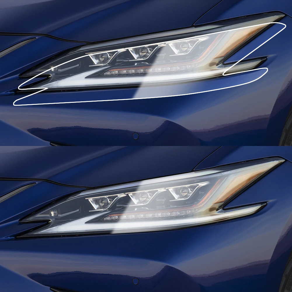 Premium TPU PPF for Lexus ES 2015-2025 High-Gloss Smoke Black Pre-Cut Headlight Cover Anti-Scratch Protective Vinyl Wrap Kit