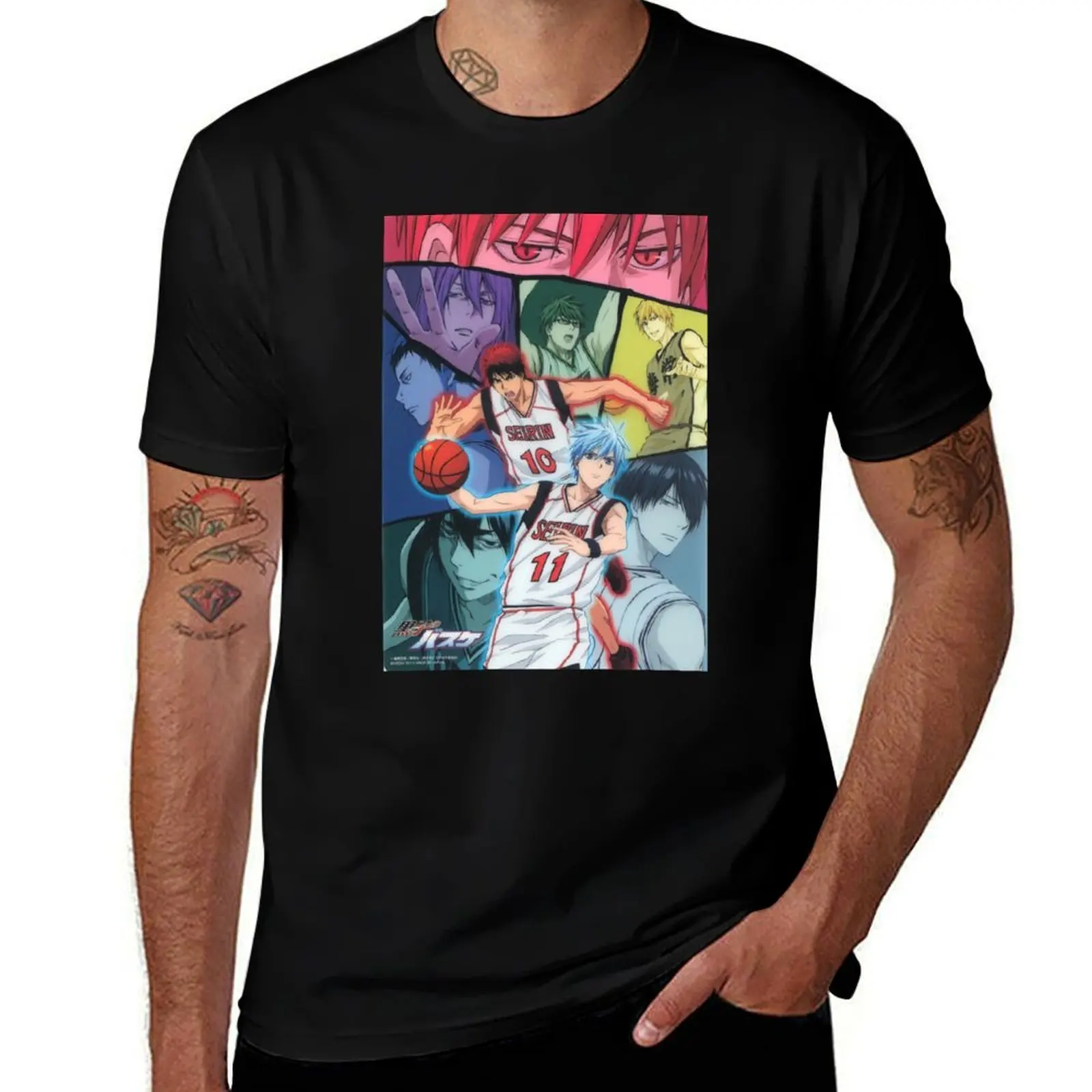 

kuroko no basket characters T-Shirt funny gifts vintage anime stuff Men's cotton t-shirt