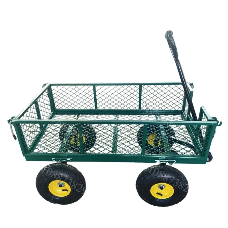 Net Car, Tool Car, Four-wheel Trailer, Cargo Truck, Heavy-duty Warehouse Handling Vehicle, Agricultural Handcart, Garden Net Car