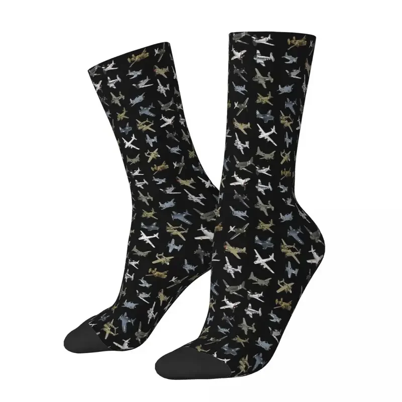 Y2K Various American WW2 Airplanes Socks Male Mens Women Spring Stockings Harajuku