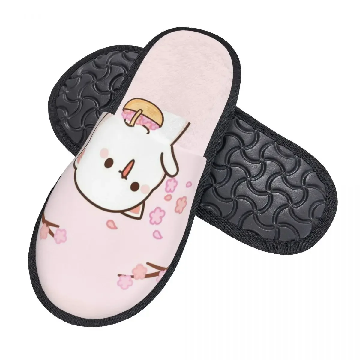 Custom Kawaii Mochi Cat Peach And Goma Comfort Scuff With Memory Foam Slippers Women Hotel House Shoes