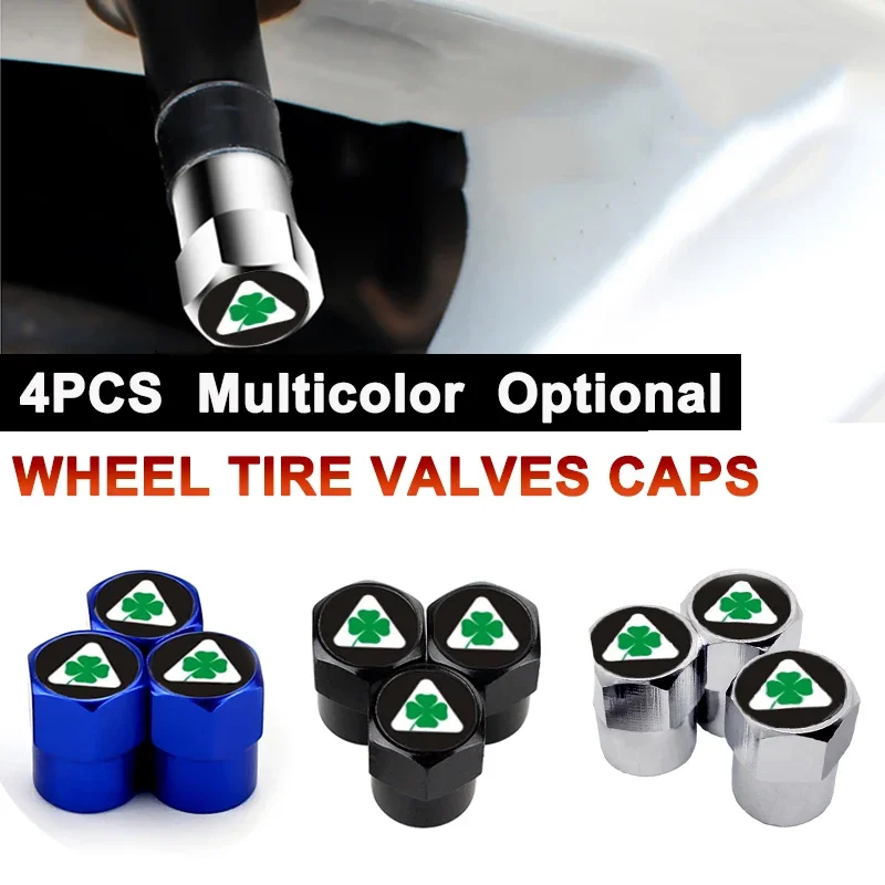 Alfa Romeo Custom Wheel Decor Clover Tire Air Valve Caps Dust Guard Protective Covers