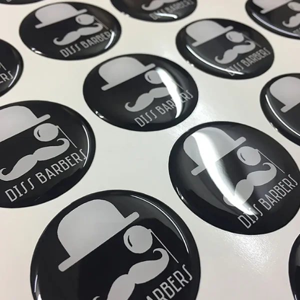 40pcs Custom waterproof strong adhesive 3D logo label printing round square epoxy resin dome sticker for product deco
