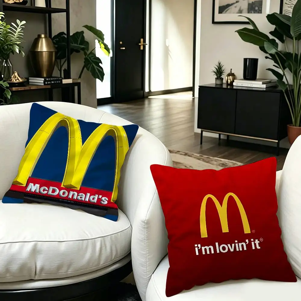 M Famous LOGO M-McDonaldes Pillow Gifts Home Office Furnishings Bedroom Sofa Car Cushion Cover case 45x45cm