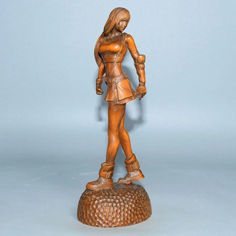 Hand Carved Boxwood Figurine Carving People Sculpture : Beauty Pretty Girl (20X7X6 CM )  -G216