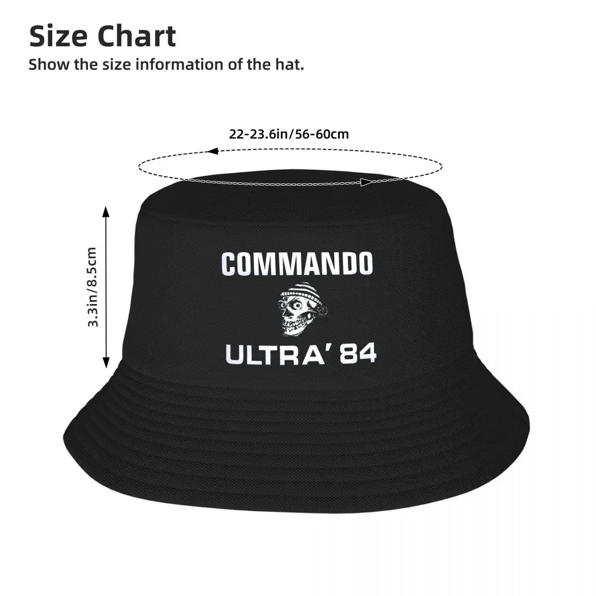 COMMANDO ULTRA 84 MARSEILLE ULTRAS FOOTBALLER FANS Bucket Hat Anti-UV Beach Sun Hat Baseball Fisherman Cap