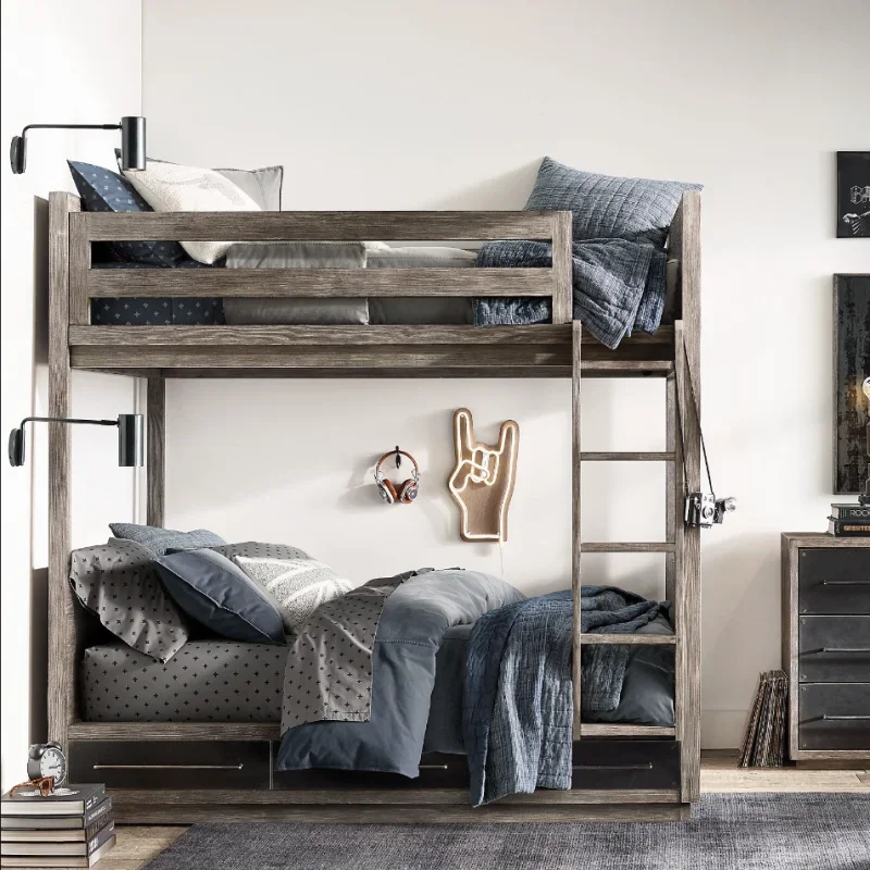 Luxury Bunk Bed Modern Bedroom Furniture Set Kids' Beds Children Bunk Bed Children's Study Storage