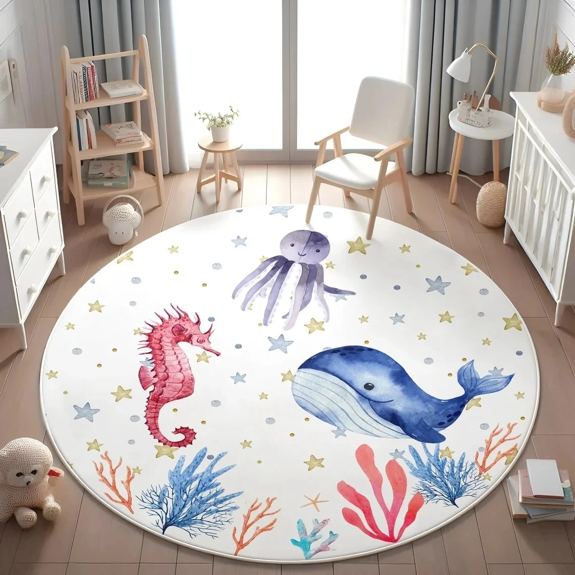 Blue Marine Animals Round Carp - Baby Nursery Diy review and price