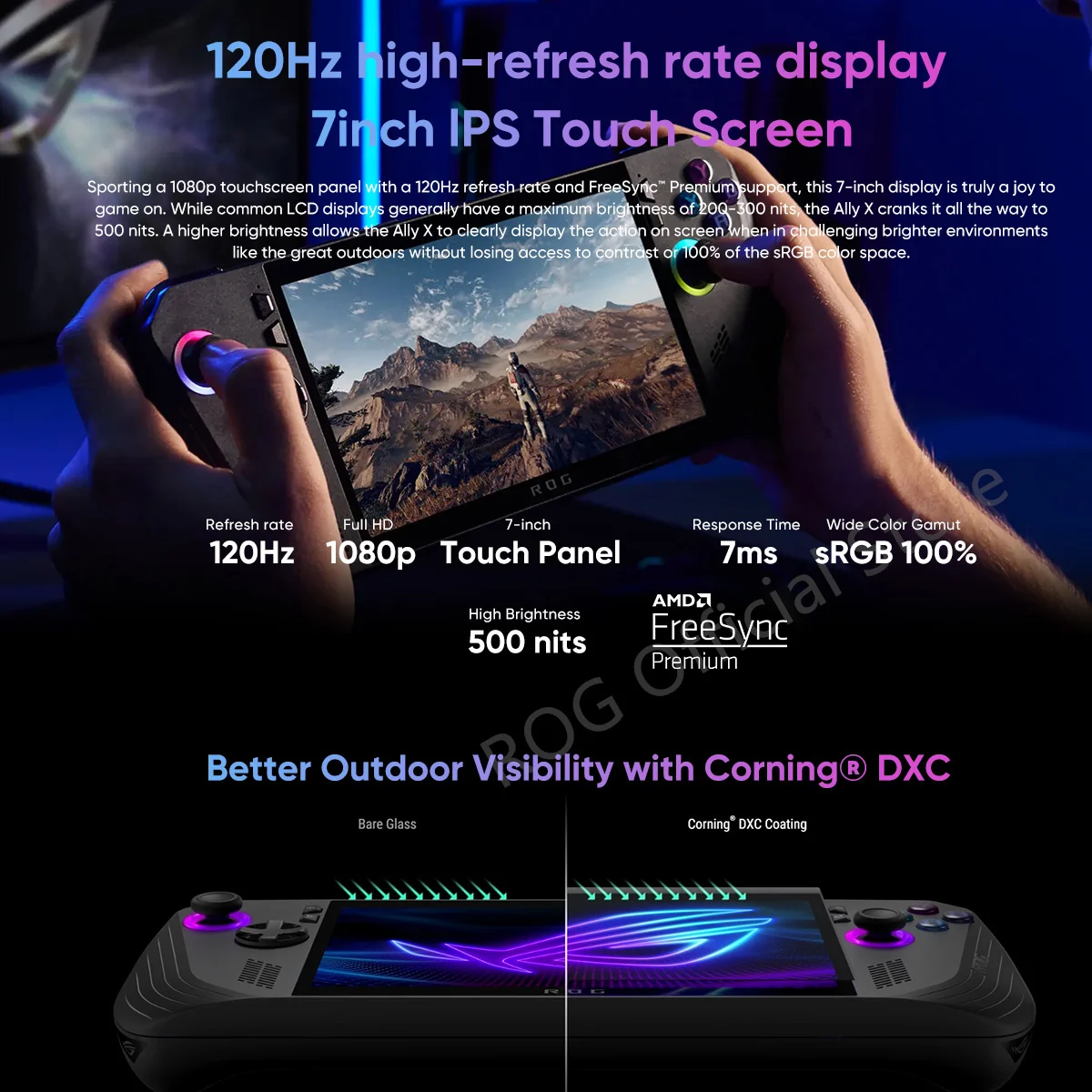 ASUS ROG Ally x มือถือสำหรับเล่นเกม7นิ้ว120Hz FHD 1080P AMD Ryzen Z1สุดขีดวิดีโอเกมเกมย้อนยุคคอนโซล1TB Windows 11