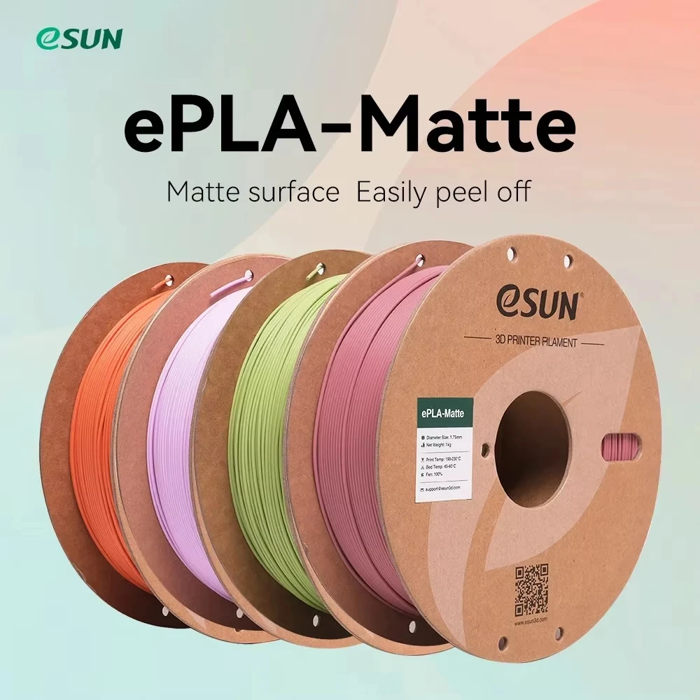 

eSUN PLA Матовая нить для 3D-принтера 1,75 мм, размер +/- 0,03 мм, 1 кг (2,2 фунта), катушка, материал для 3D-печати для 3D-принтеров
