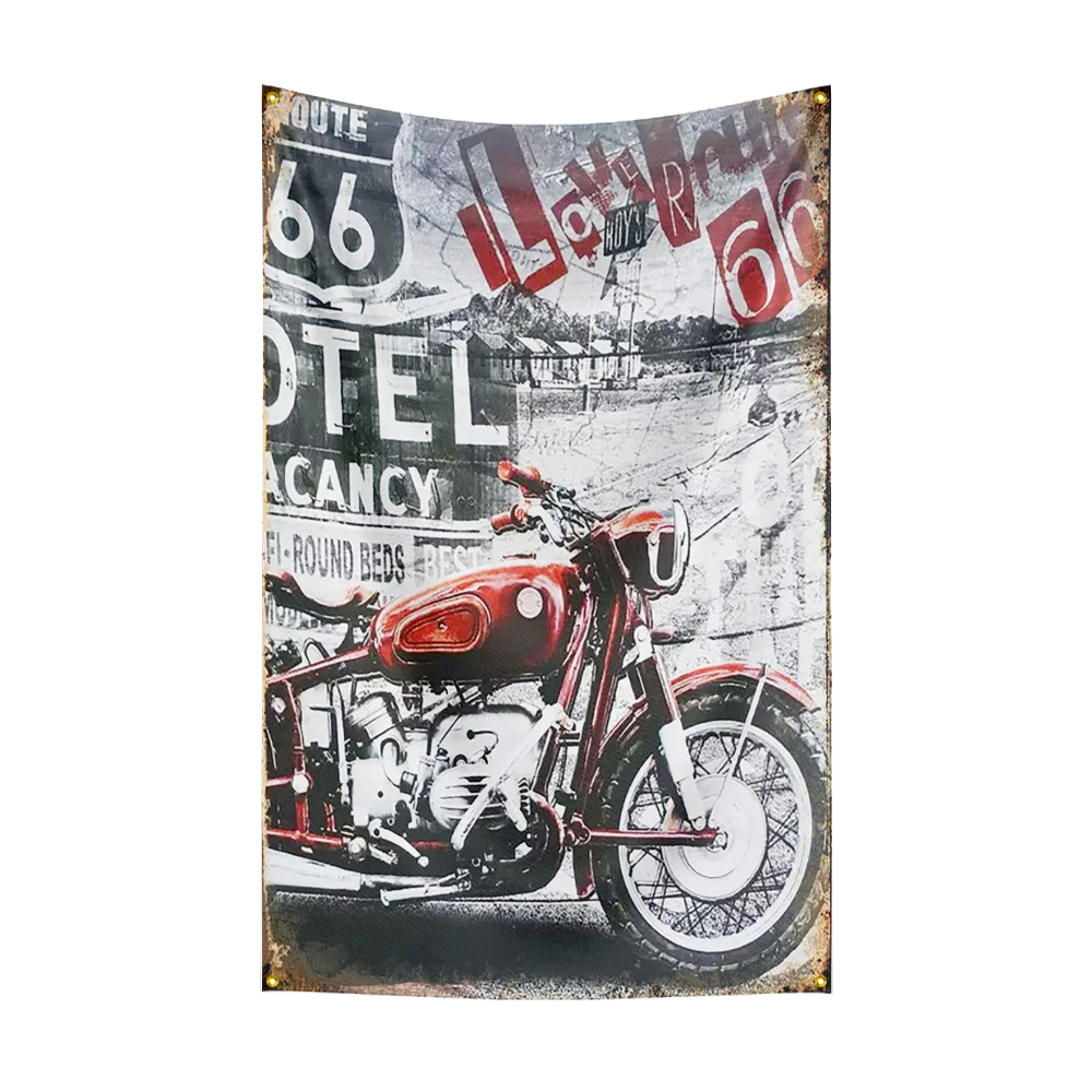 R-ROU-TE-66 Motor Car Oil Flag Motoring Racing Workshop Car Banners Tapestry Flag Outdoor For Decoration Engine Oil