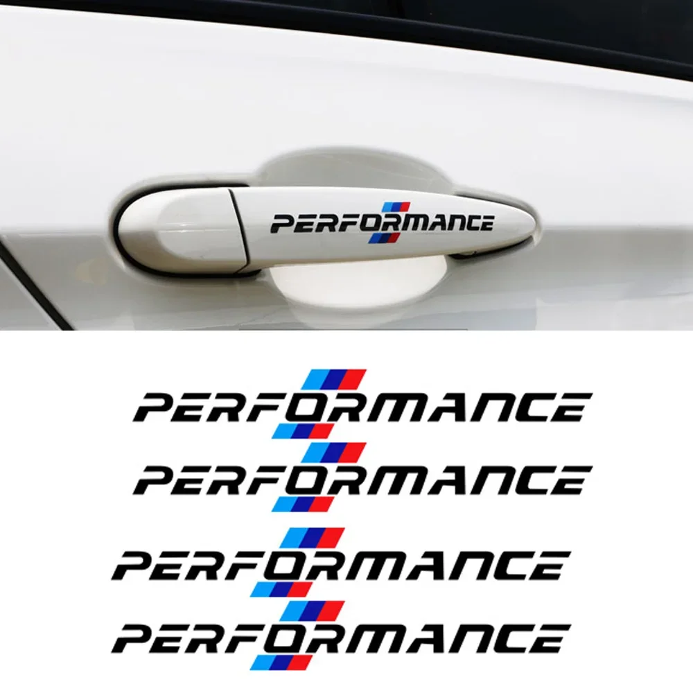 4PCS/SET White Performance Sticker for Car Motorcycle, Stylish Racing Decal, Auto Moto Exterior Customization Accessory