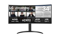 LG 34 LED Curved Monitor 3440x1440 WQHD 100Hz VA HDMI DisplayPort AMD FreeSync