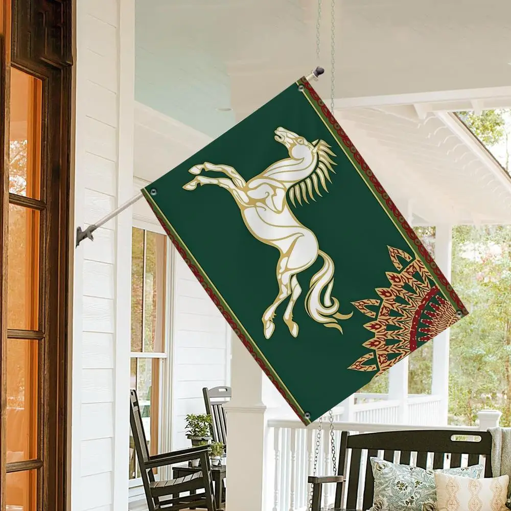 The Kingdom of Rohan Flags No-installation Foldable Flag, Personalized Logo Banner for Dorm, Outdoor Picnics, Balconies
