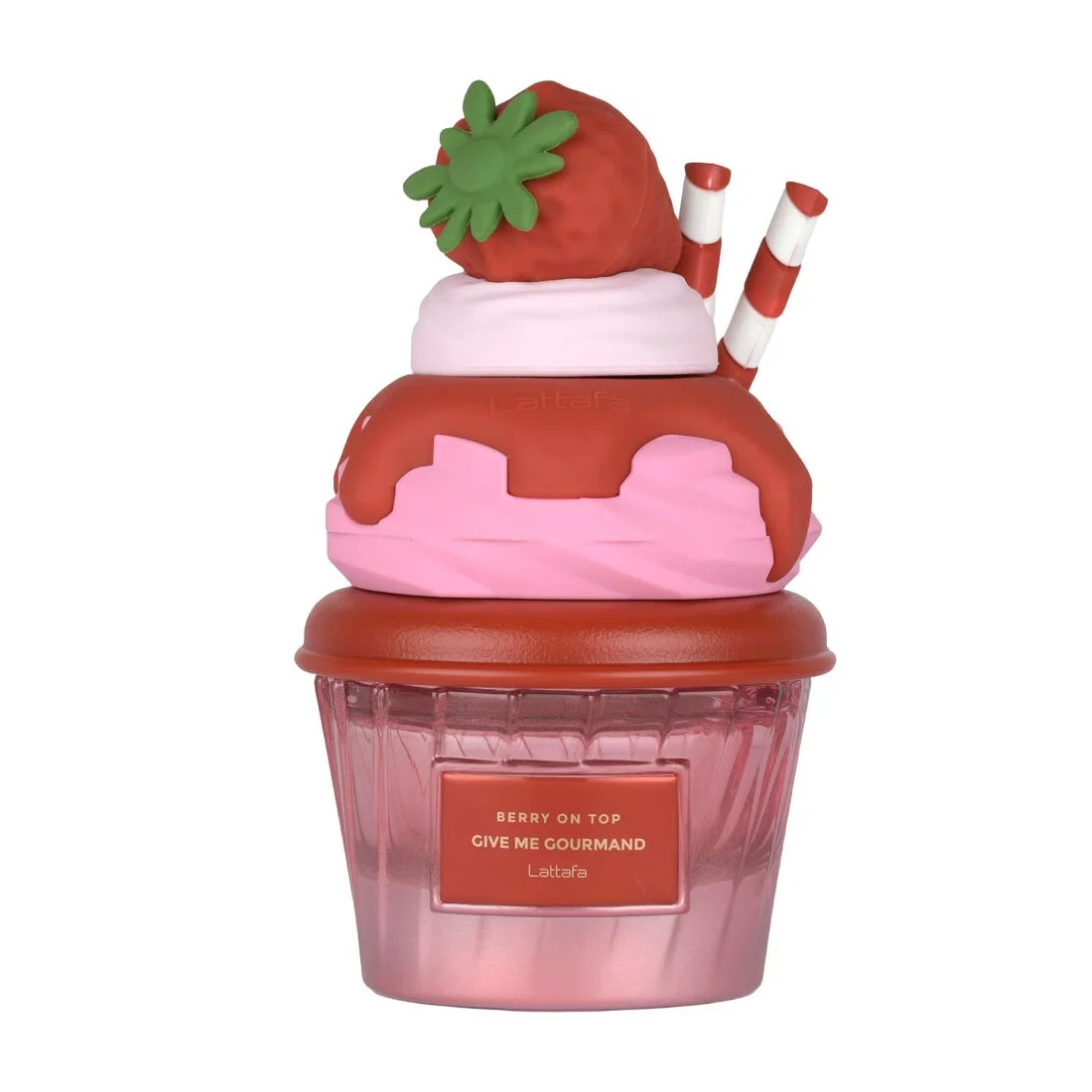 YARA LATTAFA Berry On Top Give Me Gourmand Eau de Parfum 100ML Long Lasting Sweet Juicy Strawberry Milky Cream Dessert Fragrance Women Perfume Cute 3D Strawberry Whipped Cream Cup Bottle Fruity Gourmand Scent Birthday Holiday Gift for Ladies view 6