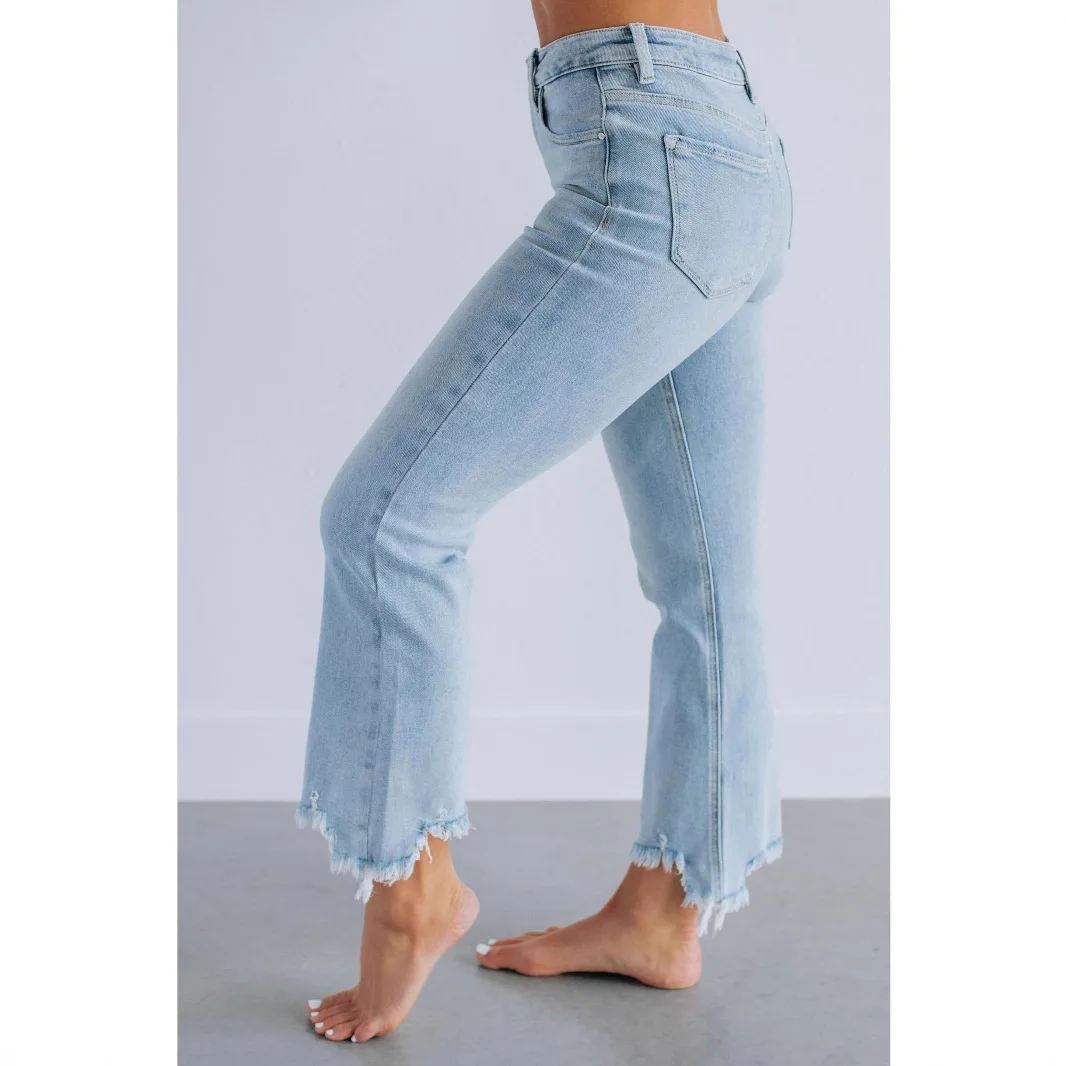 Women Denim Pants Ankle Length Basics Solid Trousers Jeans Solid Casual Skinny Distressed Washed Straight Denim Pant Spring 2026